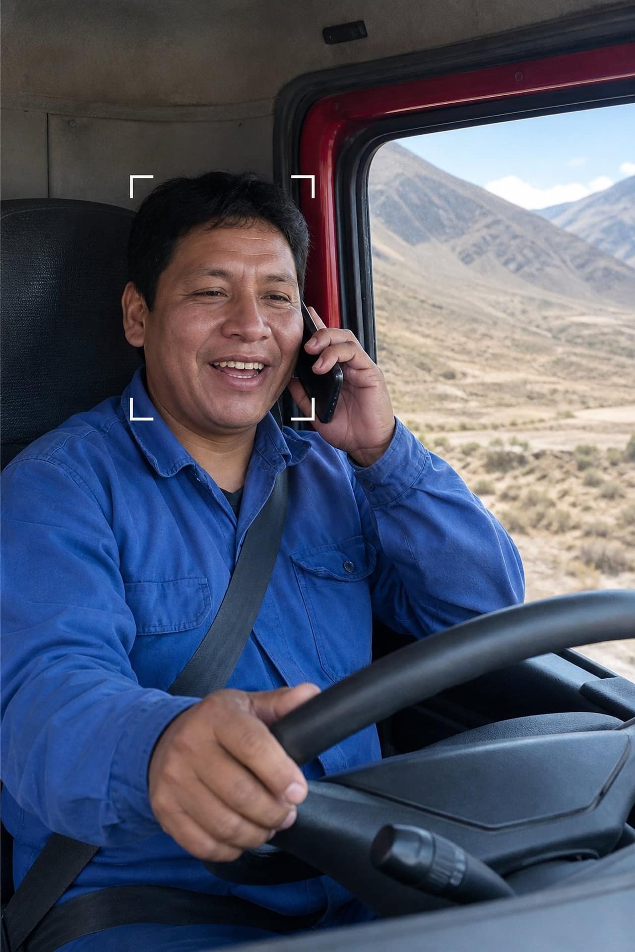 Conductor distraído usando el teléfono detectado por la cámara DMS