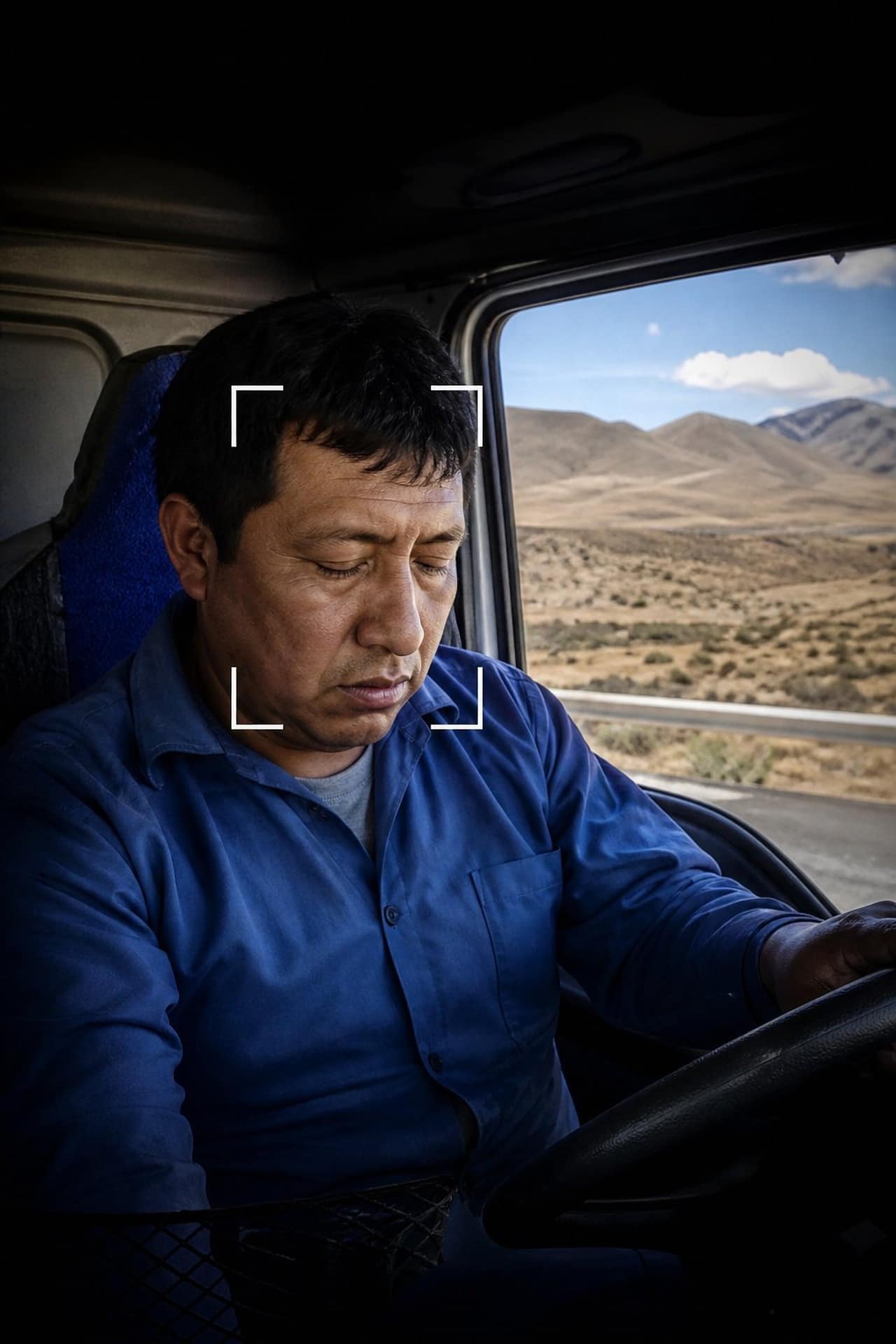 Conductor con signos de fatiga detectado por la cámara DMS