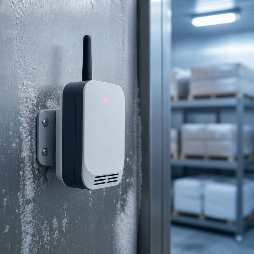 Sensor inalámbrico de temperatura y humedad en cámara de frío